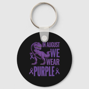 Porte-clés Dinosaure En Août Nous Portons Violet Rainbow Over