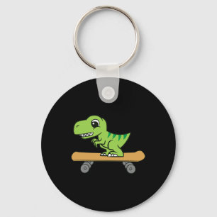 Porte-clés Dinosaure en skateboard Mignon Dinosaure de skateb