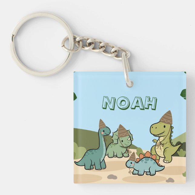 Porte-clés dinosaure mignon | Cadeau de fête (Devant)