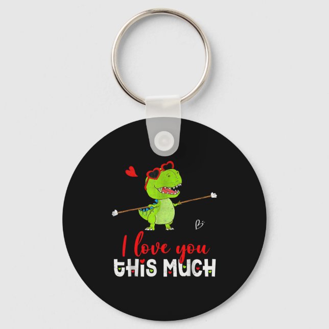 Porte-clés Dinosaure Mignon Je T'Aime Autant Saint-Valentin  (Recto)