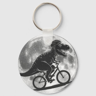 Porte-clés Dinosaure moderne T-Rex sur un vélo dans le ciel a