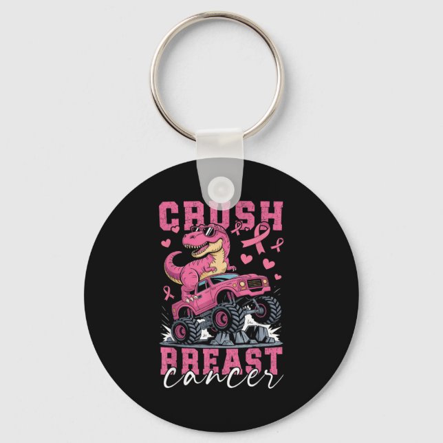 Porte-clés Dinosaure Monster Camion Pink Ribbon Crush Breast  (Recto)