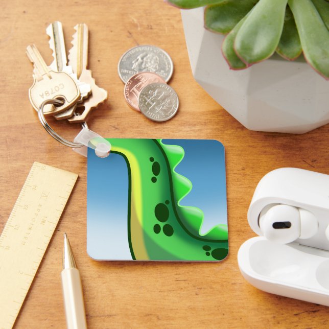 Porte-clés DINOSAURE MYSTÉRIEUX À LONG COL par Jeff Willis Ar (Bureau)