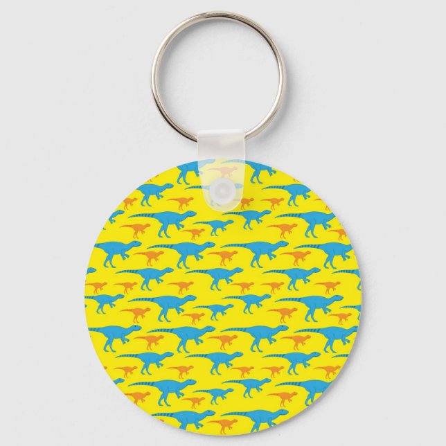 Porte-clés Dinosaure orange jaune Dessins Cadeaux Motifs (Recto)