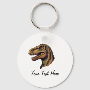 Porte-clés Dinosaure vert rouge personnalisé T-Rex Tyrannosau