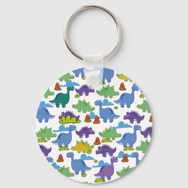 Porte-clés Dinosaures de dessin animé mignons (Recto)