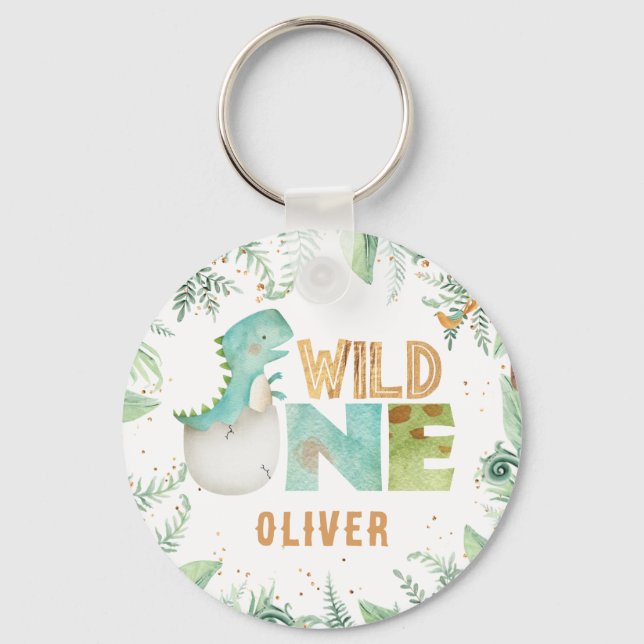 Porte-clés Dinosaures Personnalisés Jurasic Wild One (Recto)