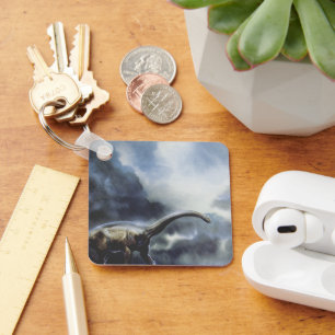 Porte-clés Dinosaures vintages, Barapasaurus avec nuages de t