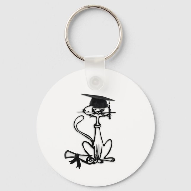 Porte-clés Diplôme de chat cool (Recto)