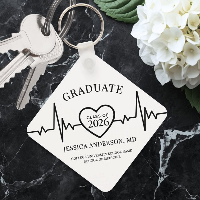 Porte-clés Diplôme de fin d'études en médecine (Nursing Medical School Graduation keychain)