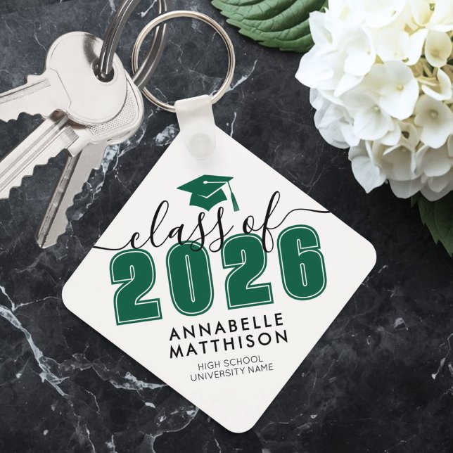 Porte-clés Diplômé Écolo (Graduate Green Graduation keychain)