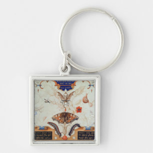 Porte-clés Diptyque avec les fleurs et les insectes, 1591