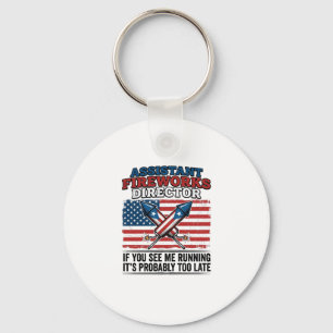 Porte-clés Directeur adjoint de feux d'artifice T-shirt patri