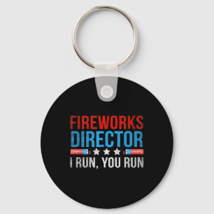 Porte-clés Directeur de Feu d'Artifice Je cours vous courez F
