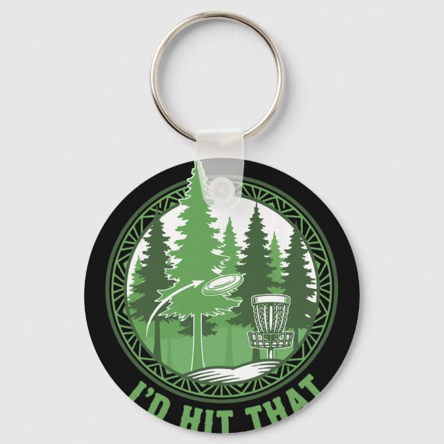 Porte-clés Disc Golf Basket Flying Disc Id Hit That Funny  (Recto)