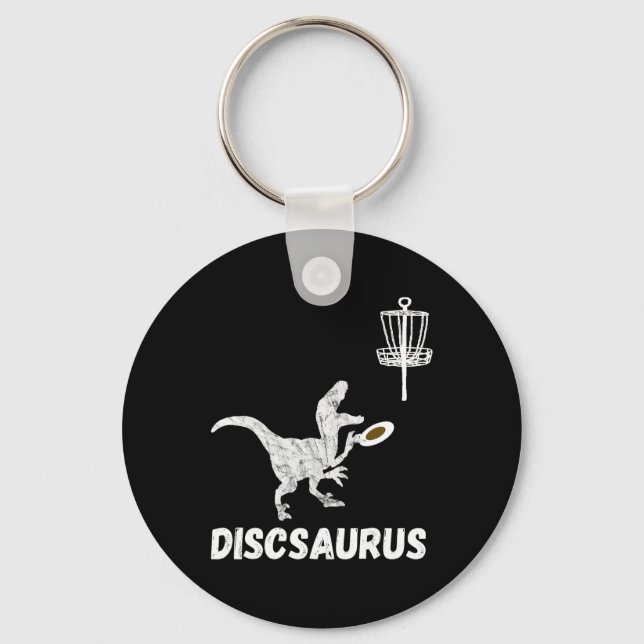 Porte-clés Disc Golf Dinosaur Frolfing T-rex Dino Funny Disc  (Recto)