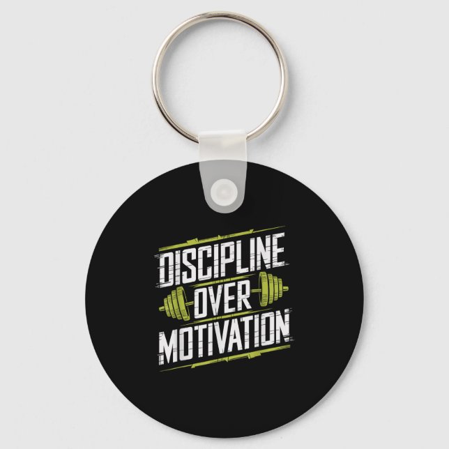 Porte-clés Discipline Sur Motivation, Gym Bodybuilder Poids (Recto)