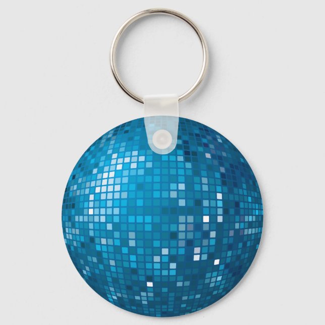 Porte-clés Disco Ball Blue Keychain (Recto)