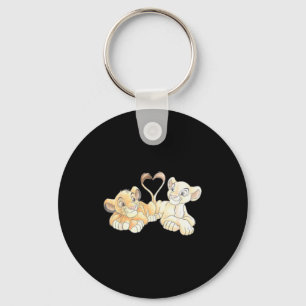 Porte-clés Disney Le Roi Lion Simba et Nala cœurs Valenti