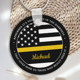 Porte-clés Dispatcher 911 Ligne Or mince personnalisée