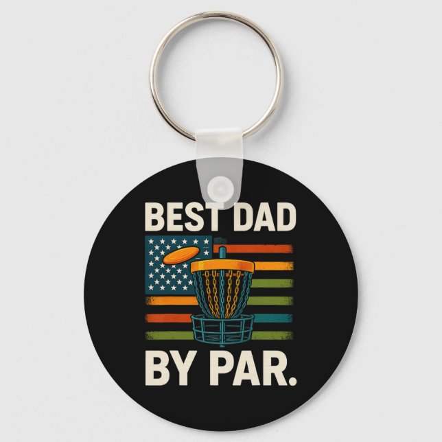 Porte-clés Disque de Disc Golf Drôle Meilleur Papa Par Camo D (Recto)