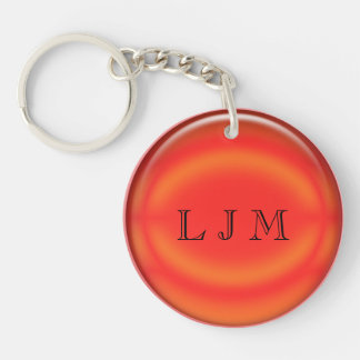 Porte-clés - Disque rouge avec initiales