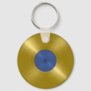 Porte-clés Disque vinyle album or en or