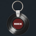 Porte-clés disque vinyle rock<br><div class="desc">Un disque vinyle en noir et rouge. Vous pouvez aller sur le bouton "customiser" et modifier le design en changeant le mot "rock"</div>