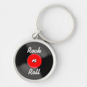Porte-clés disque vinyle Rock Roll Rouge 