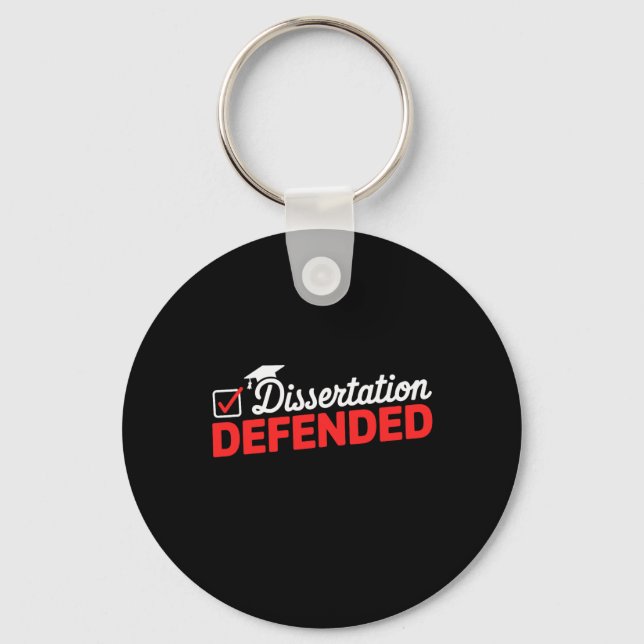 Porte-clés Dissertation Défendu Doctorant Diplômé de Phd (Recto)