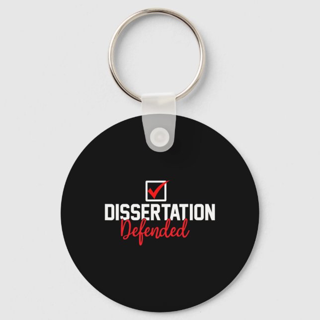 Porte-clés Dissertation Défendu Doctorant Diplômé de Phd (Recto)