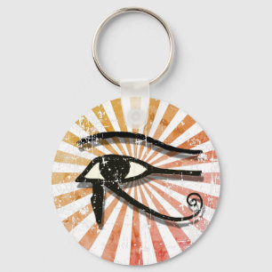 Porte-clés Distressed Eye Of Horus Egyptian Symbol Retro Sun
