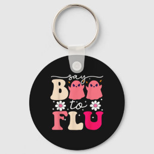 Porte-clés Dites Boo À La Flu Drôle Halloween Nurs Fantômes M