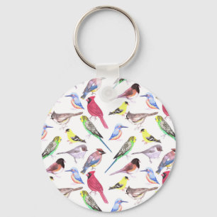 Porte-clés Divers oiseaux de l'aquarelle - oiseaux de compagn