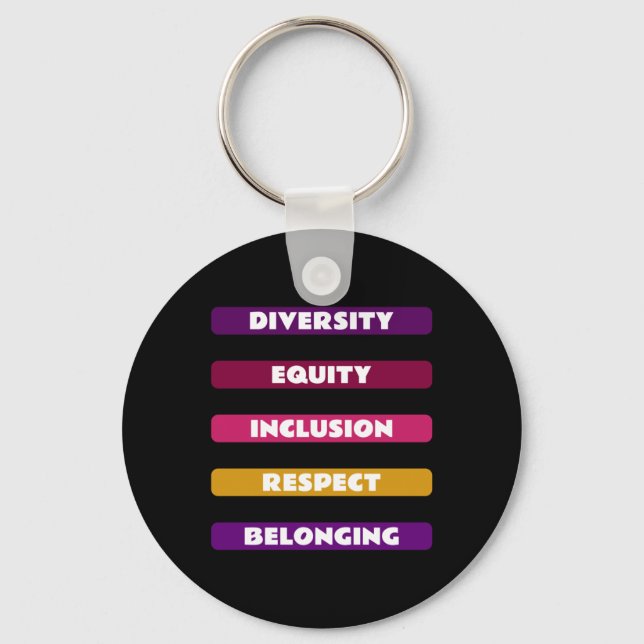 Porte-clés Diversité Équité Inclusion Respect Appartenance Pa (Recto)