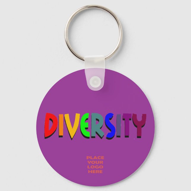 Porte-clés Diversité Porte - clé violet personnalisé (Recto)