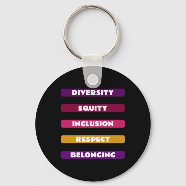 Porte-clés Diversity Equity Inclusion Respect Belonging Pack  (Recto)
