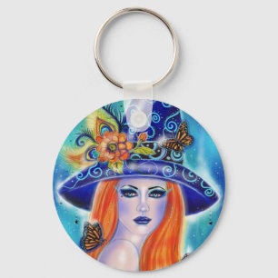 Porte-clés Divinia Sorcière d'Halloween colorée par Renee Lav
