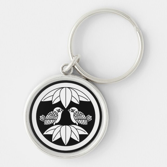 Porte-clés Dix feuilles de bambou et Porte - clés de moineaux (Devant)
