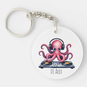 Porte-clés DJ Octopus personnalisé – Nom personnal