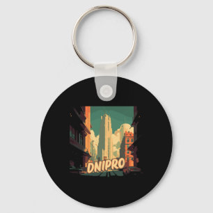 Porte-clés Dnipro Rétro Ukraine Vintage Ukrainien Voyageant T