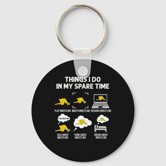 Porte-clés Do Wrestling Spare Time Wrestling Lover Cadeau (Recto)