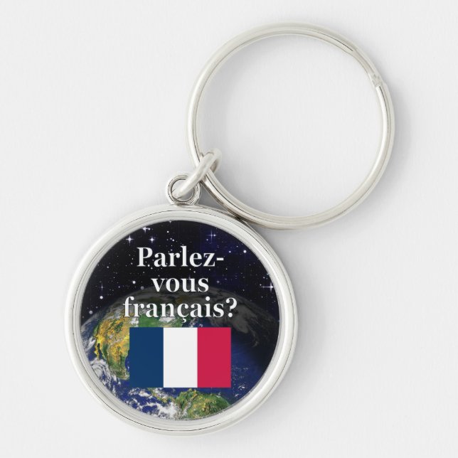 Porte-clés Do you speak french ? Flag & Earth (Devant)