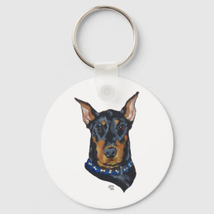 Porte-clés Doberman noir Pinscher