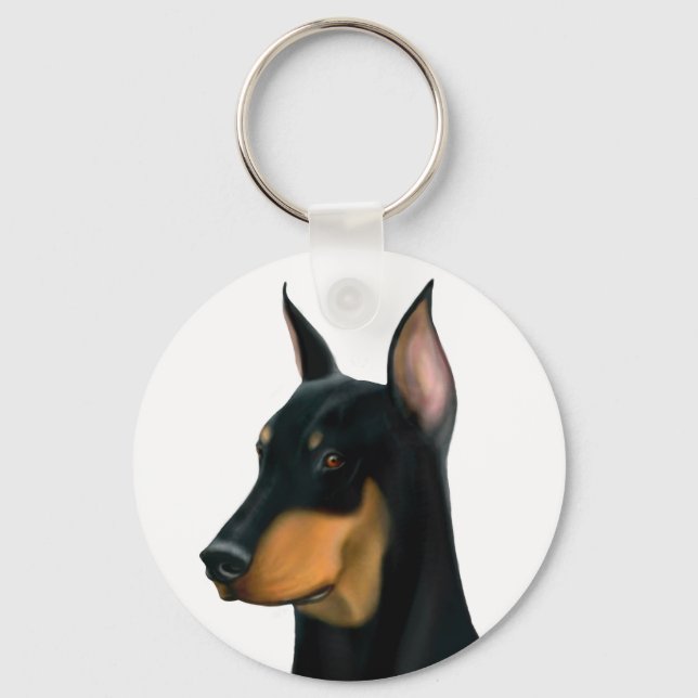 Porte-clés Doberman Pinscher Dog Keychain (Recto)
