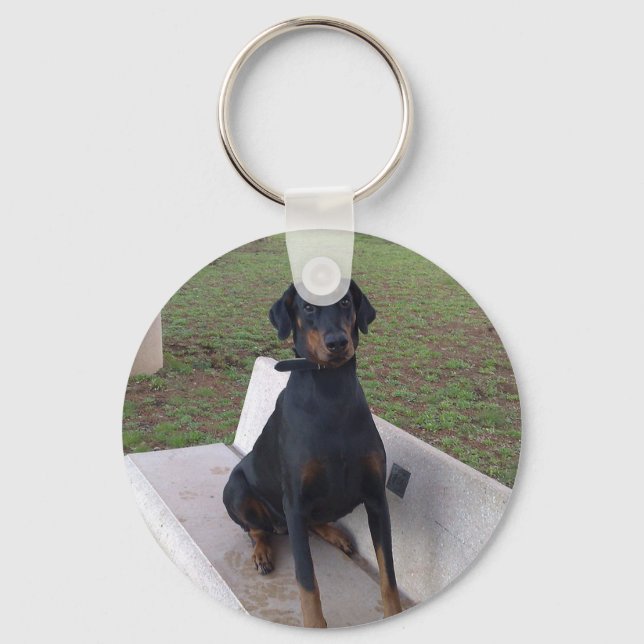 Porte-clés doberman pinting (Recto)