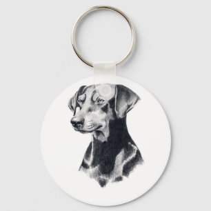Porte-clés Dobermann de porte - clé