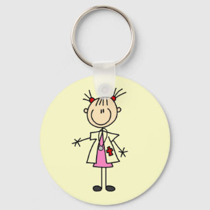 Porte-clés Docteur féminin Stick Figure
