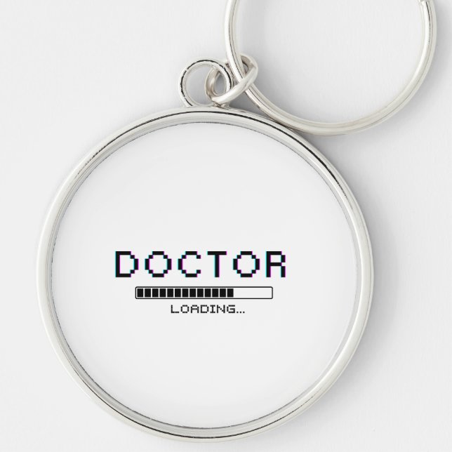 Porte-clés Docteur Pixel Glitch Humour de Chargement (Devant)