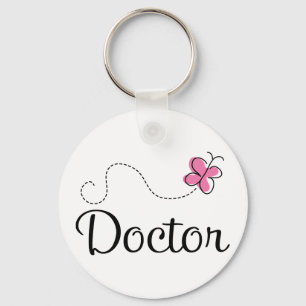 Porte-clés Docteur rose mignon de papillon